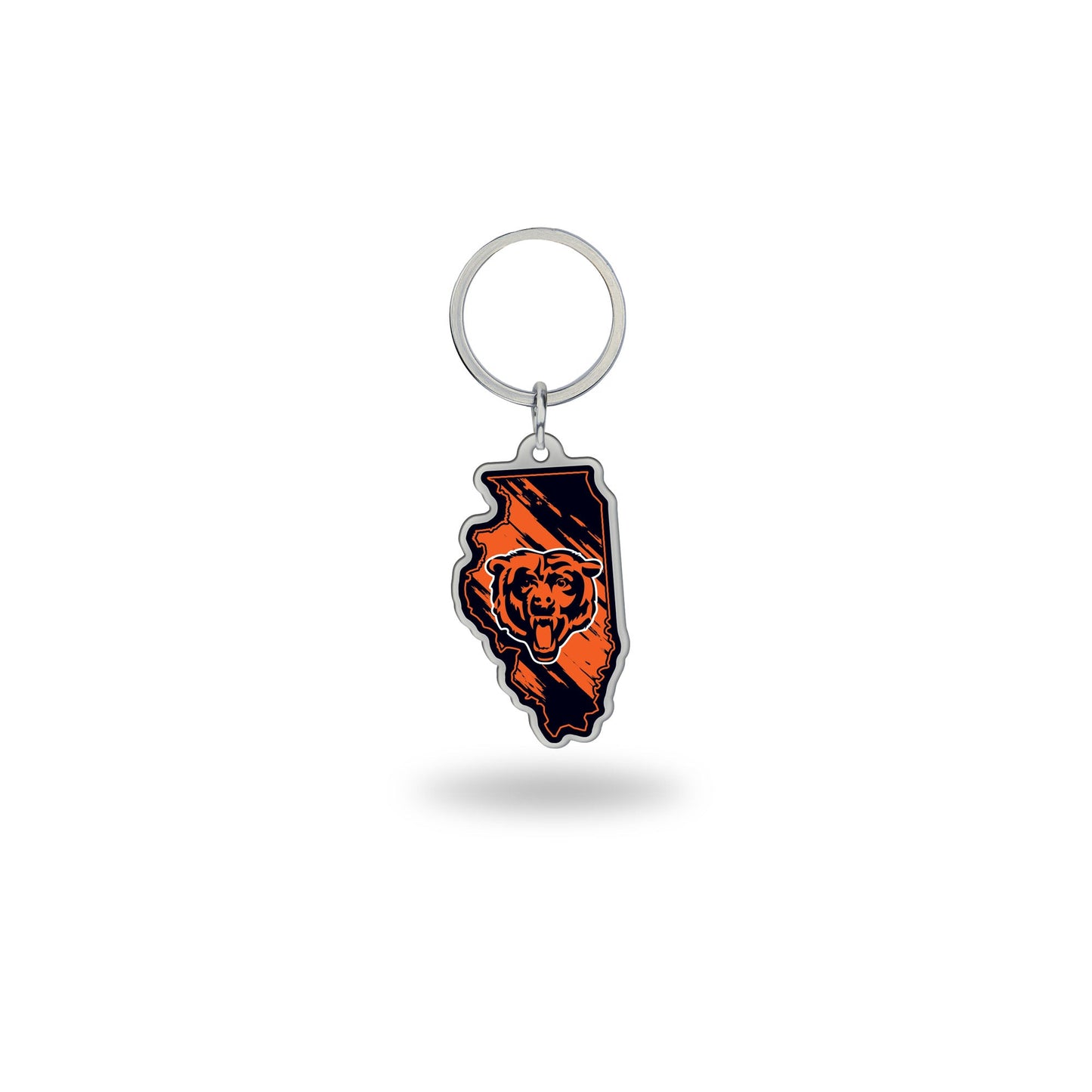 Chicago Bears Illinois State Shaped Keychain