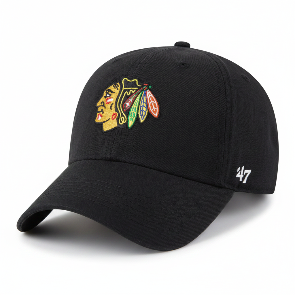 Chicago Blackhawks Black Brrr '47 Clean Up Hat