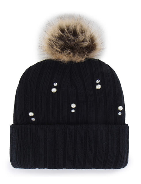 Chicago Bears Navy Pearl Fur '47 Cuff Knit Women's Hat