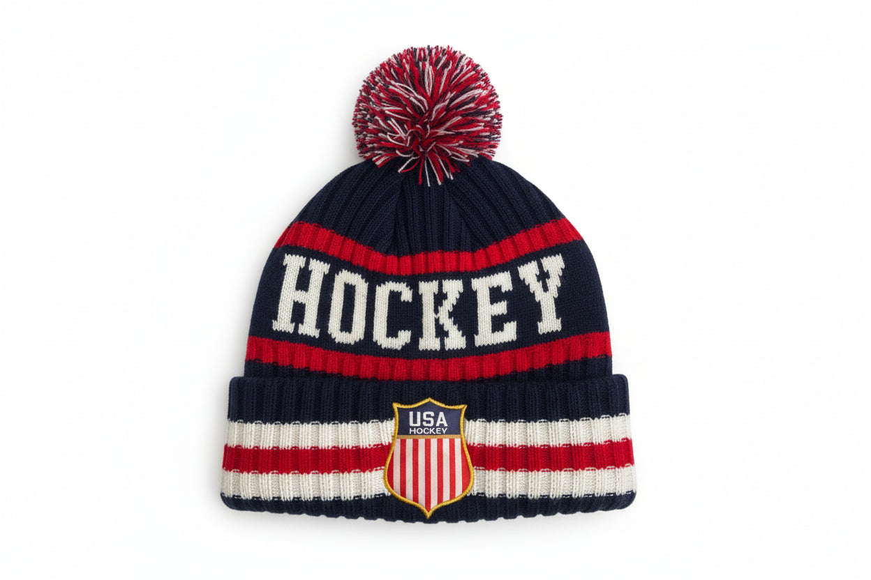 USA 2026 Hockey Shield Official Licensed Navy Knit Hat