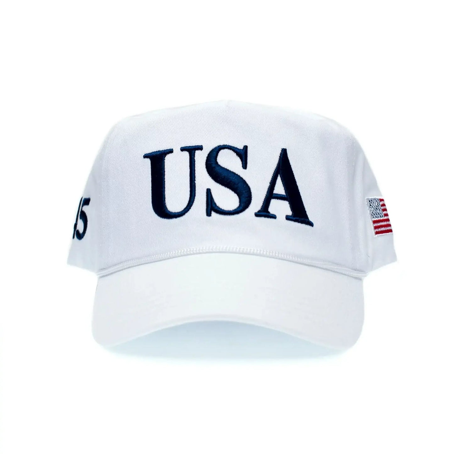 USA 45 Flag Embroidered Hat Adjustable Cap Quality Multi (White)
