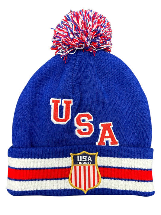 USA 2026 Hockey Shield Official Licensed Blue Knit Hat