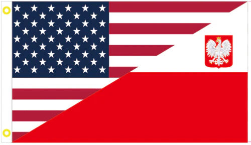 USA Poland Diagnal Mix 3'x5' 100D Flag