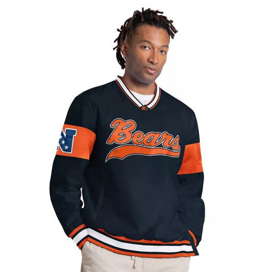 Chicago Bears Starter Navy Tailsweep Pullover Jacket