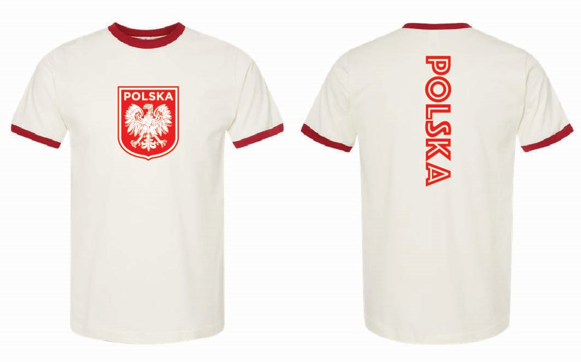 Polska Retro 70's Style Polish Eagle Emblem  T-Shirt
