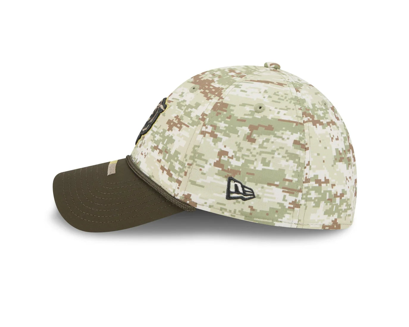 New Era Chicago Bears Mens Green 2025 Salute To Service Camo 39THIRTY Flex Hat