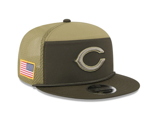 Chicago Bears 2025 Salute to Service Split Panel 9FIFTY Trucker Hat