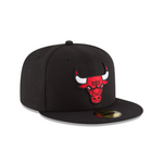 Team Color Black 59FIFTY Fitted Chicago Bulls