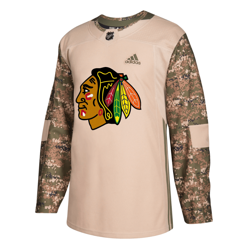 Chicago Blackhawks adidas Veterans Day Practice Jersey Camo