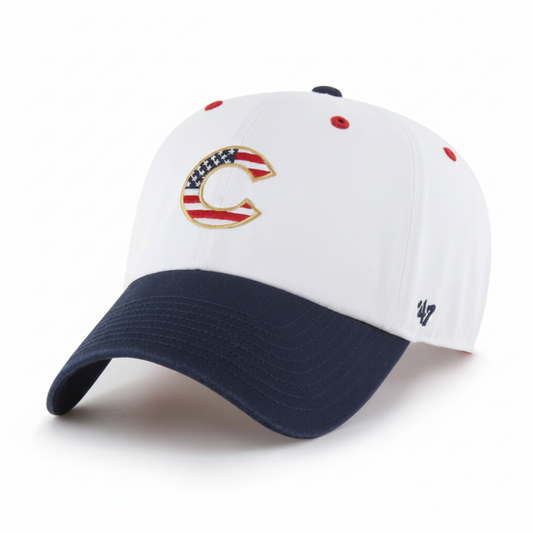 Chicago Cubs White Patriotic Flag Fill '47 Cleanup Hat