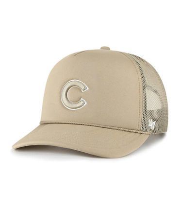 Chicago Cubs Khaki Foam Front Mesh '47 Trucker Hat