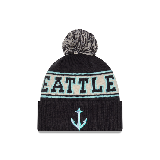Seattle Kraken Retro New Era Pom Knit Hat