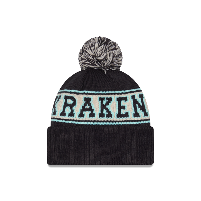 Seattle Kraken Retro New Era Pom Knit Hat