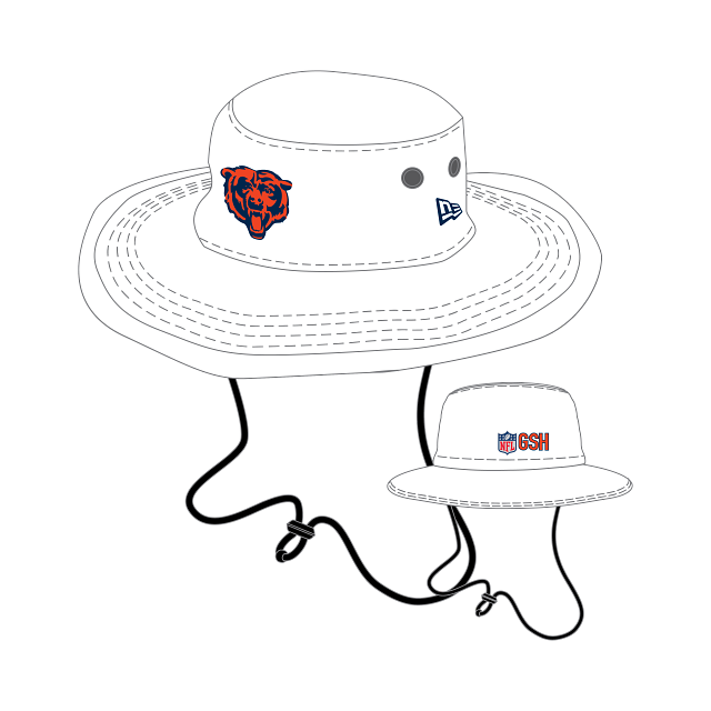 Men's Chicago Bears New Era White 2023 NFL Training Camp Alternate Logo Panama Bucket Hat