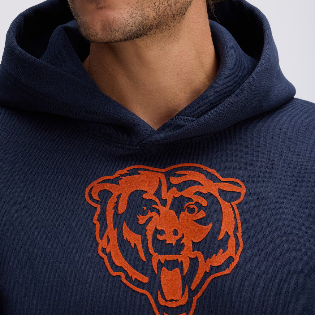 Chicago Bears Fanatics Iconic Fleece Flocked Hoodie - Navy