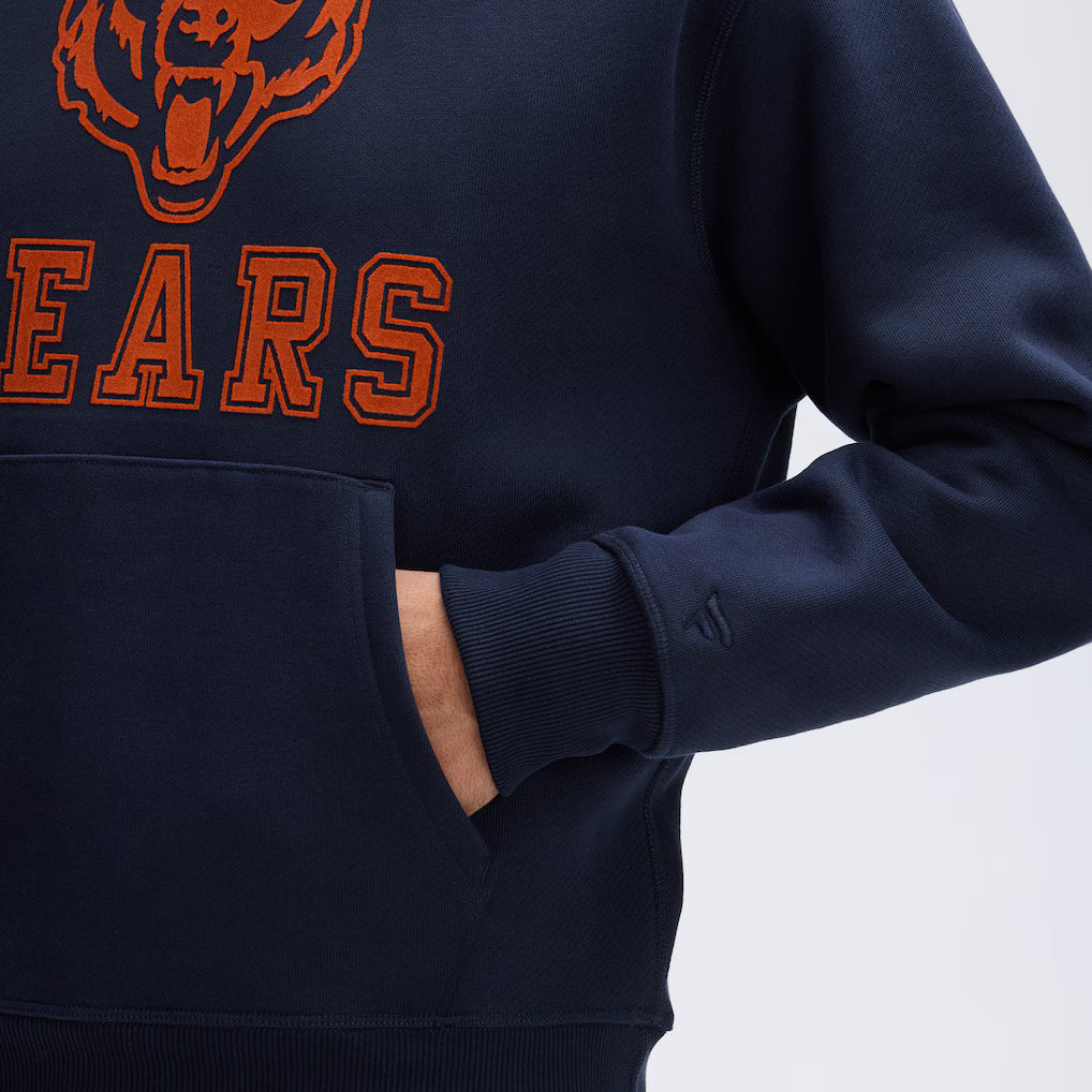 Chicago Bears Fanatics Iconic Fleece Flocked Hoodie - Navy