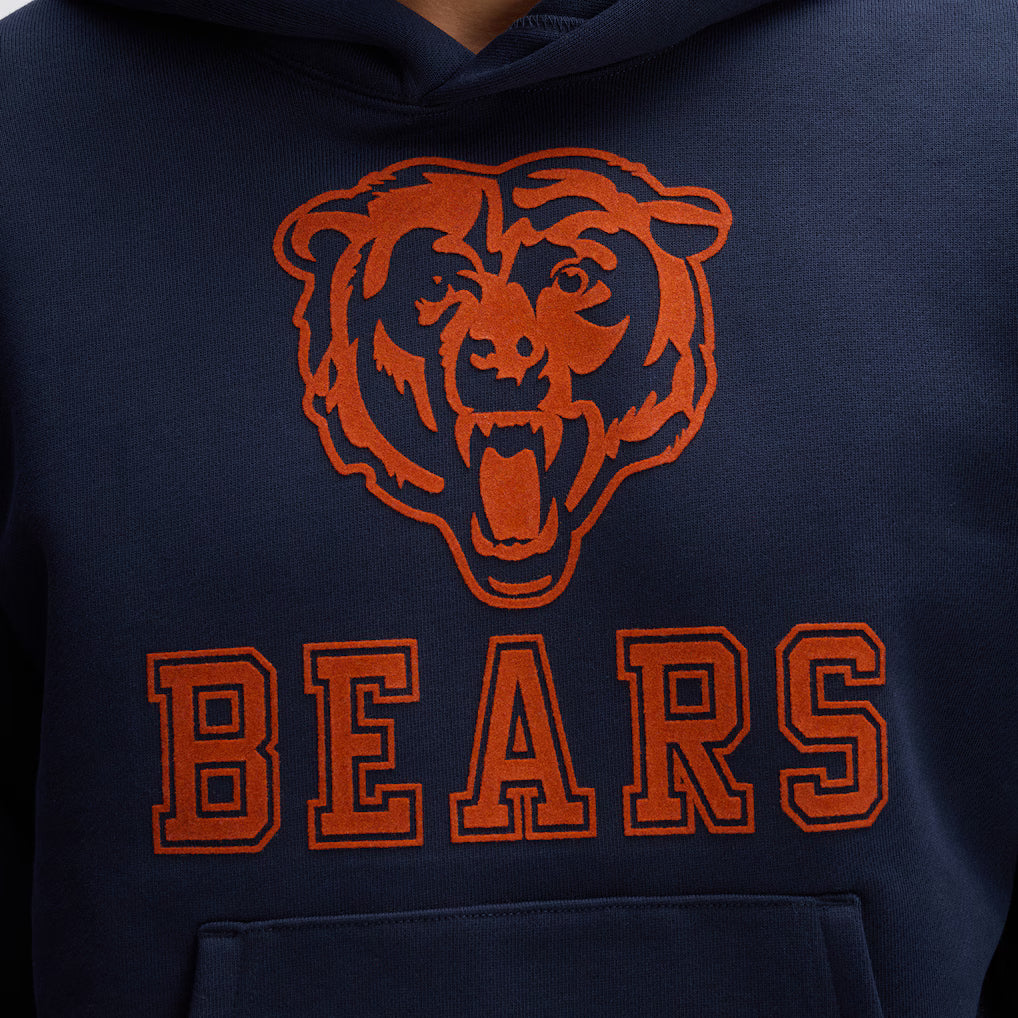 Chicago Bears Fanatics Iconic Fleece Flocked Hoodie - Navy