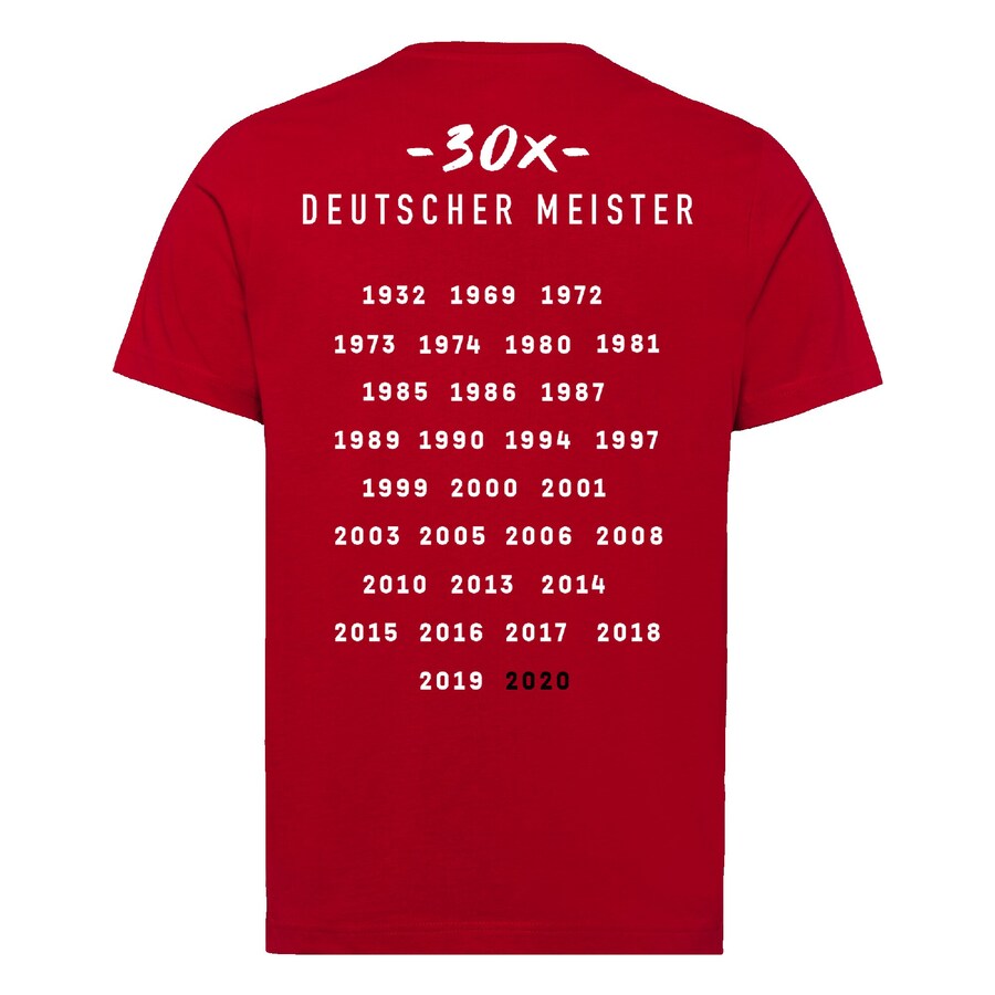FC Bayern Bundesliga 2019-20 Champions T-Shirt – Red
