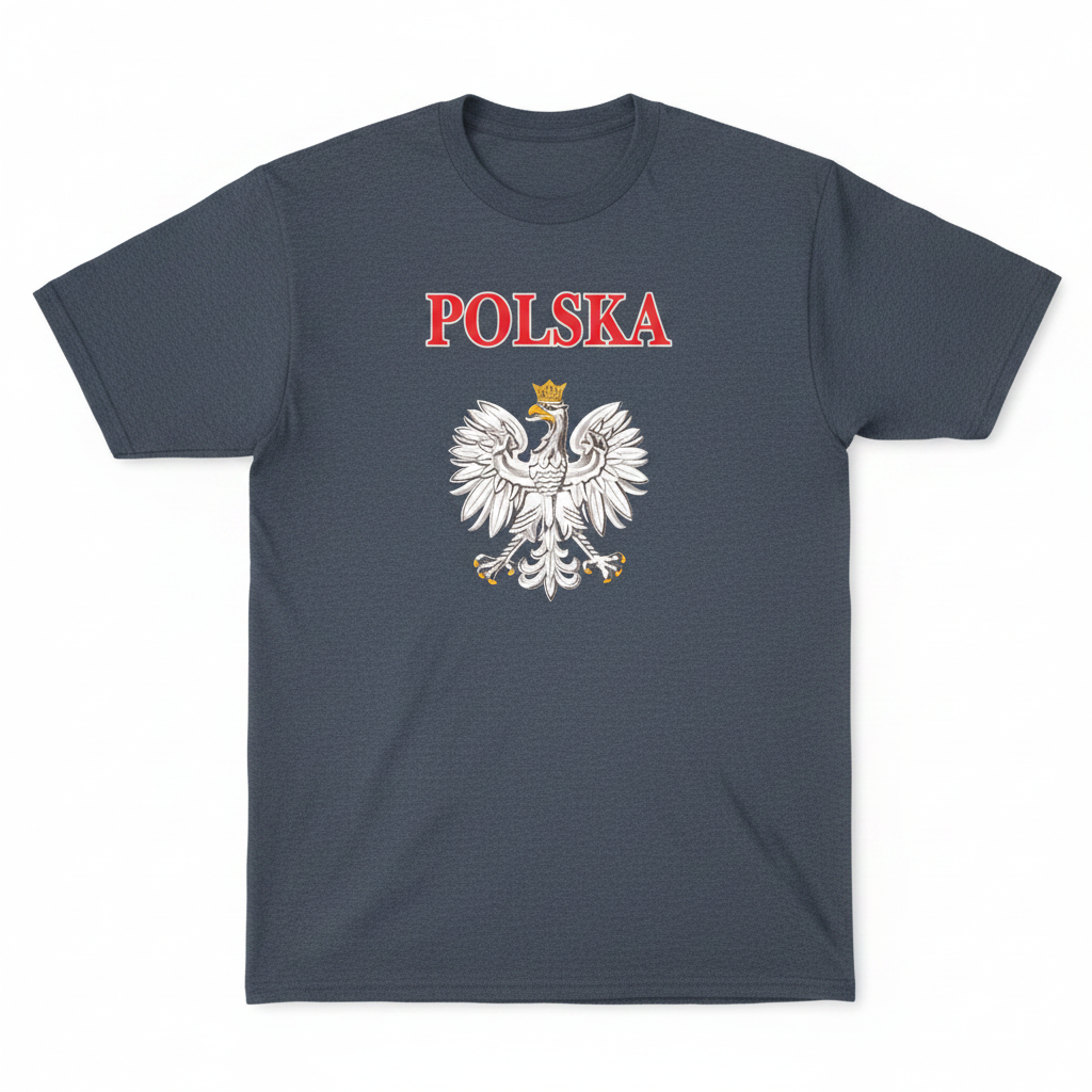Polska National Eagle T-Shirt - Heather Gray