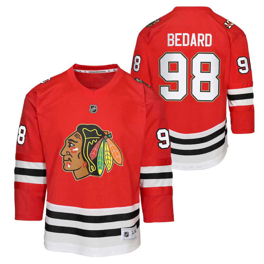 Bedard Chicago Blackhawks Youth Red Centennial Replica Hockey Jersey