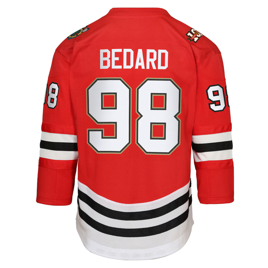 Bedard Chicago Blackhawks Youth Red Centennial Replica Hockey Jersey