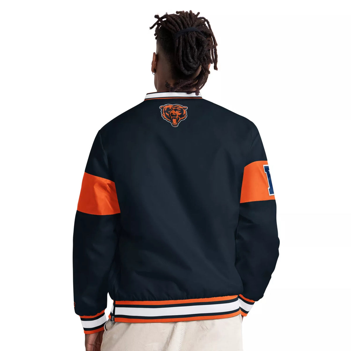 Chicago Bears Starter Navy Tailsweep Pullover Jacket