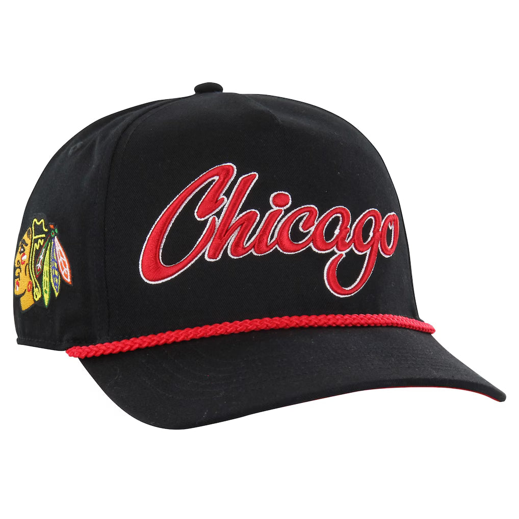 Chicago Blackhawks '47 Overhand Logo Side Patch Hitch Adjustable Hat