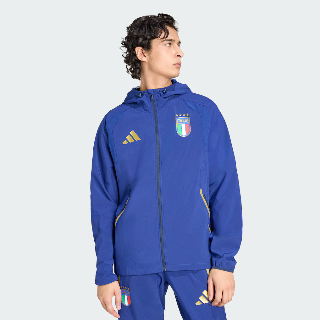 Italy National Team adidas 2026 Full-Zip Travel Windbreaker Jacket - Blue