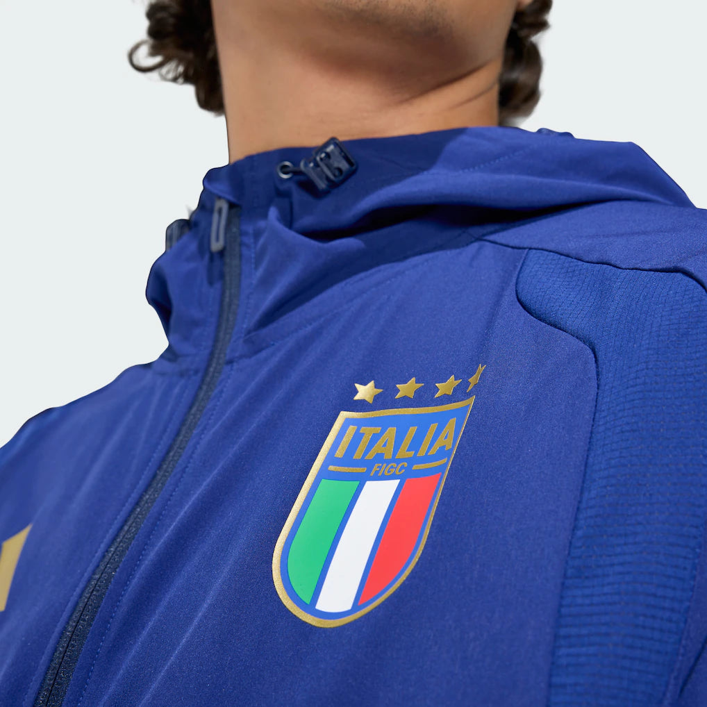 Italy National Team adidas 2026 Full-Zip Travel Windbreaker Jacket - Blue