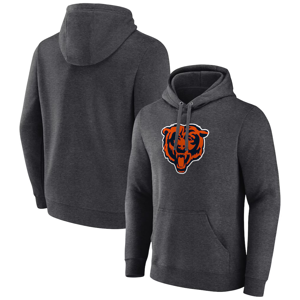 Chicago Bears Primary Team Logo Fitted Pullover Fanatics Hoodie - Charcoal