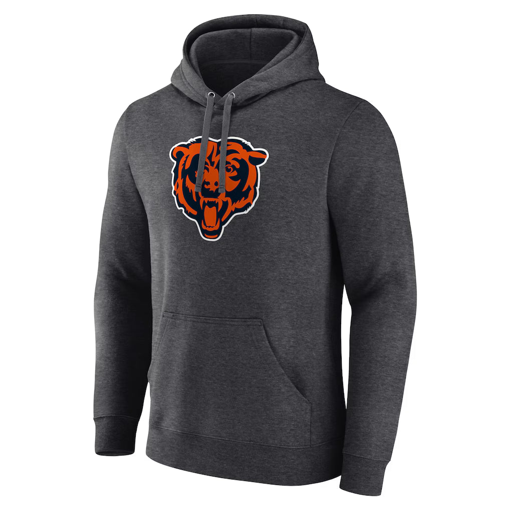 Chicago Bears Primary Team Logo Fitted Pullover Fanatics Hoodie - Charcoal