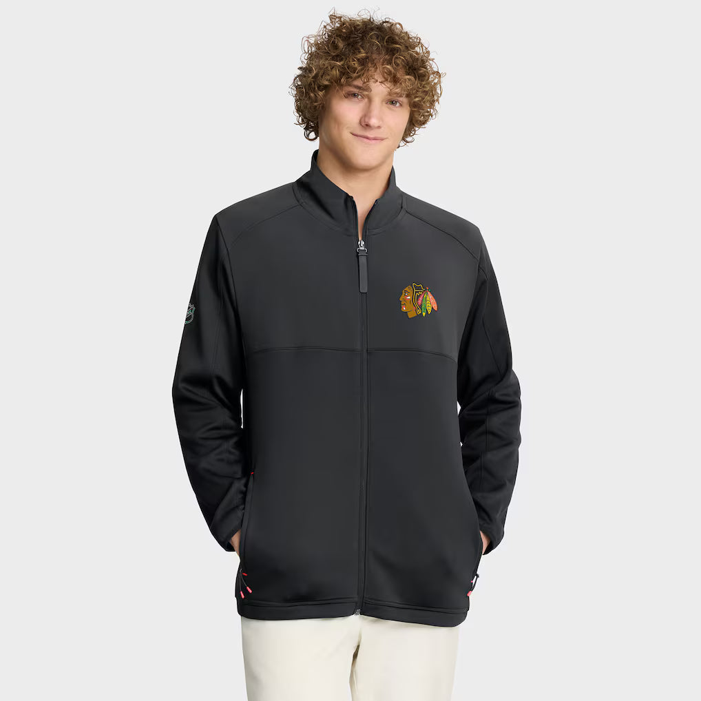 Chicago Blackhawks Fanatics Authentic Pro Black Rink Full-Zip Jacket