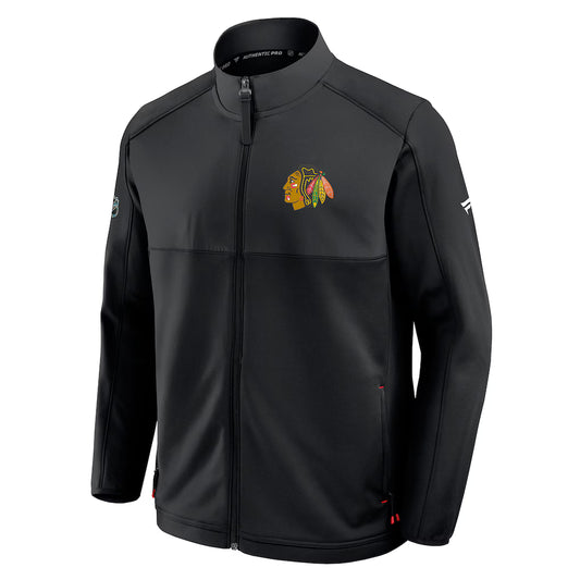 Chicago Blackhawks Fanatics Authentic Pro Black Rink Full-Zip Jacket