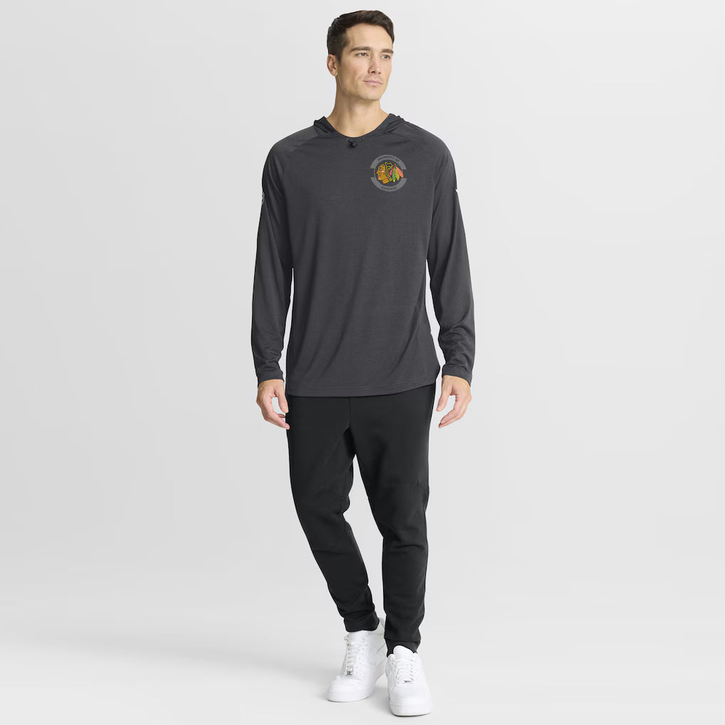 Men's Chicago Blackhawks Fanatics Charcoal Authentic Pro Rink Hoodie