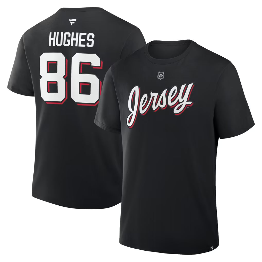Hughes #86 New Jersey Devils Fanatics  Name & Number T-Shirt