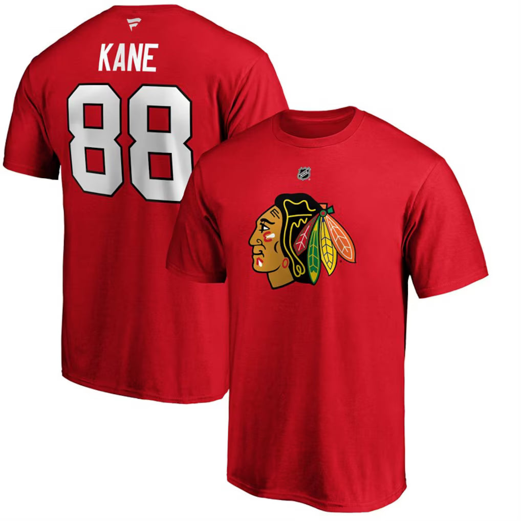 Chicago Blackhawks Kane #88 Fanatics Red Name & Number T-Shirt