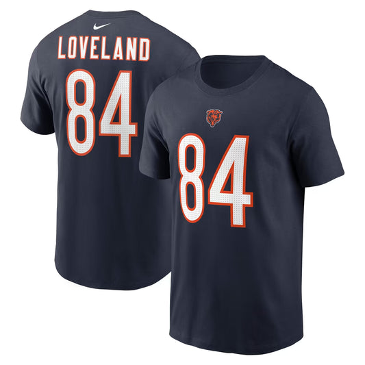Chicago Bears Colston Loveland Nike Name & Number T-Shirt - Navy