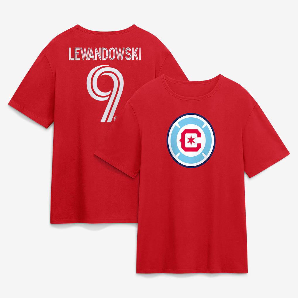 Chicago Fire Lewandowski Red Name & Number T-Shirt