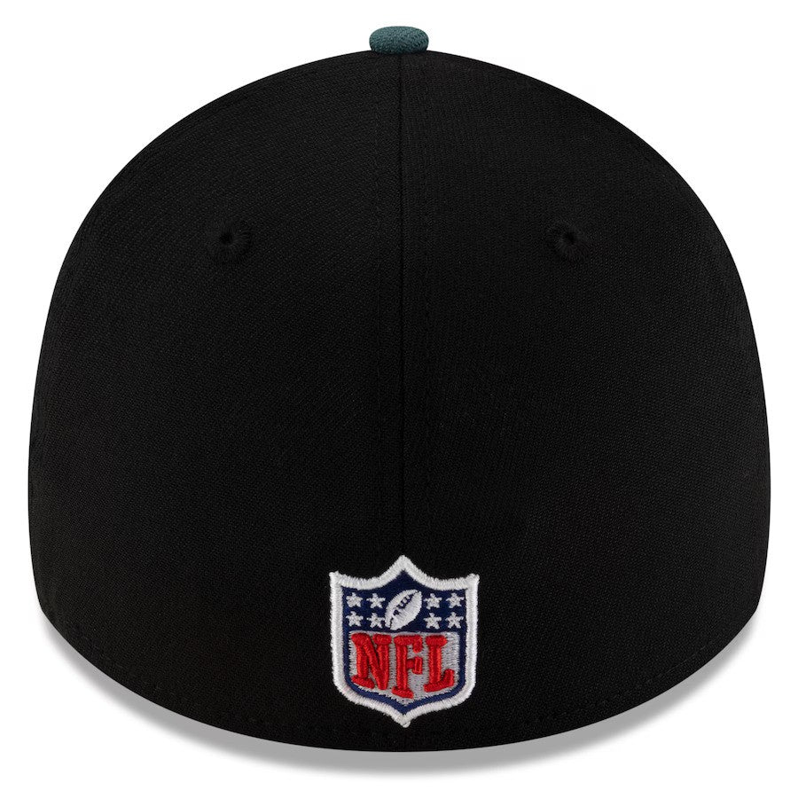Philadelphia Eagles New Era 2025 NFL Draft 39THIRTY Flex Hat - Black/Midnight Green