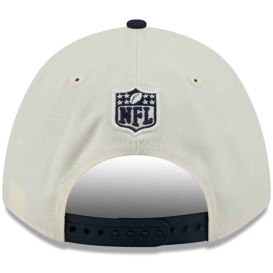 Men's New Era Cream/Navy Chicago Bears 2025 NFL Draft A-Frame 9FIFTY Snapback Hat
