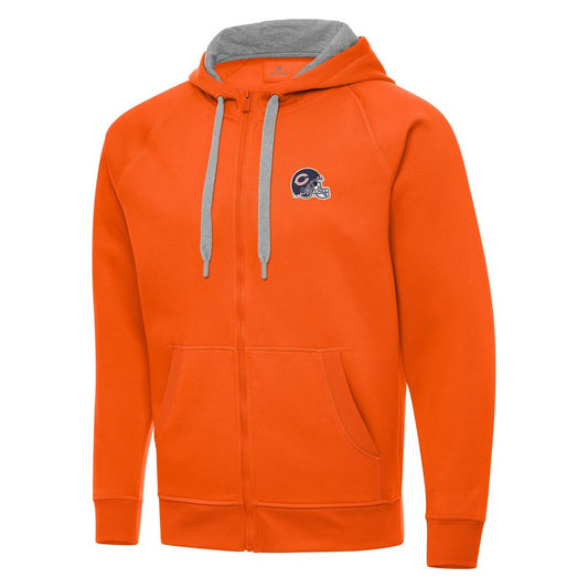 Men's Antigua Orange Zip-UP Hoodie Sweatshirt