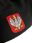 Polska Knit Winter Hat Black With "1918" Eagle - Made in Poland for Kids