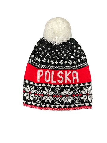 Winter Hat With Pom Polska Style - Made in Poland