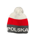 Winter Hat With Pom Polska Sign - Made in Poland