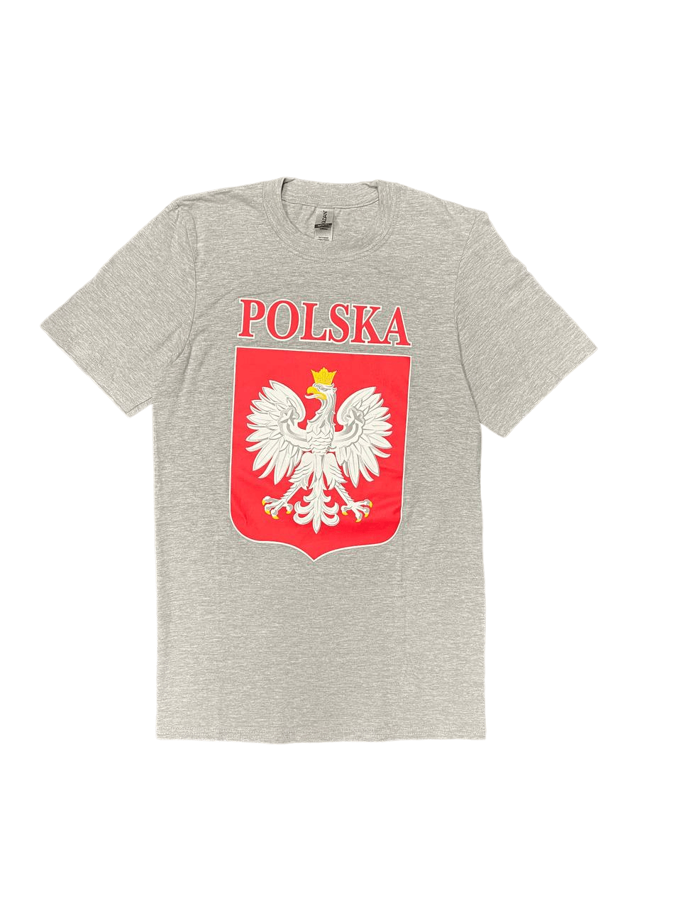 Bulk of Polish Men's Polska Printed Eagle Crest T-Shirt - Gray 12 Pack