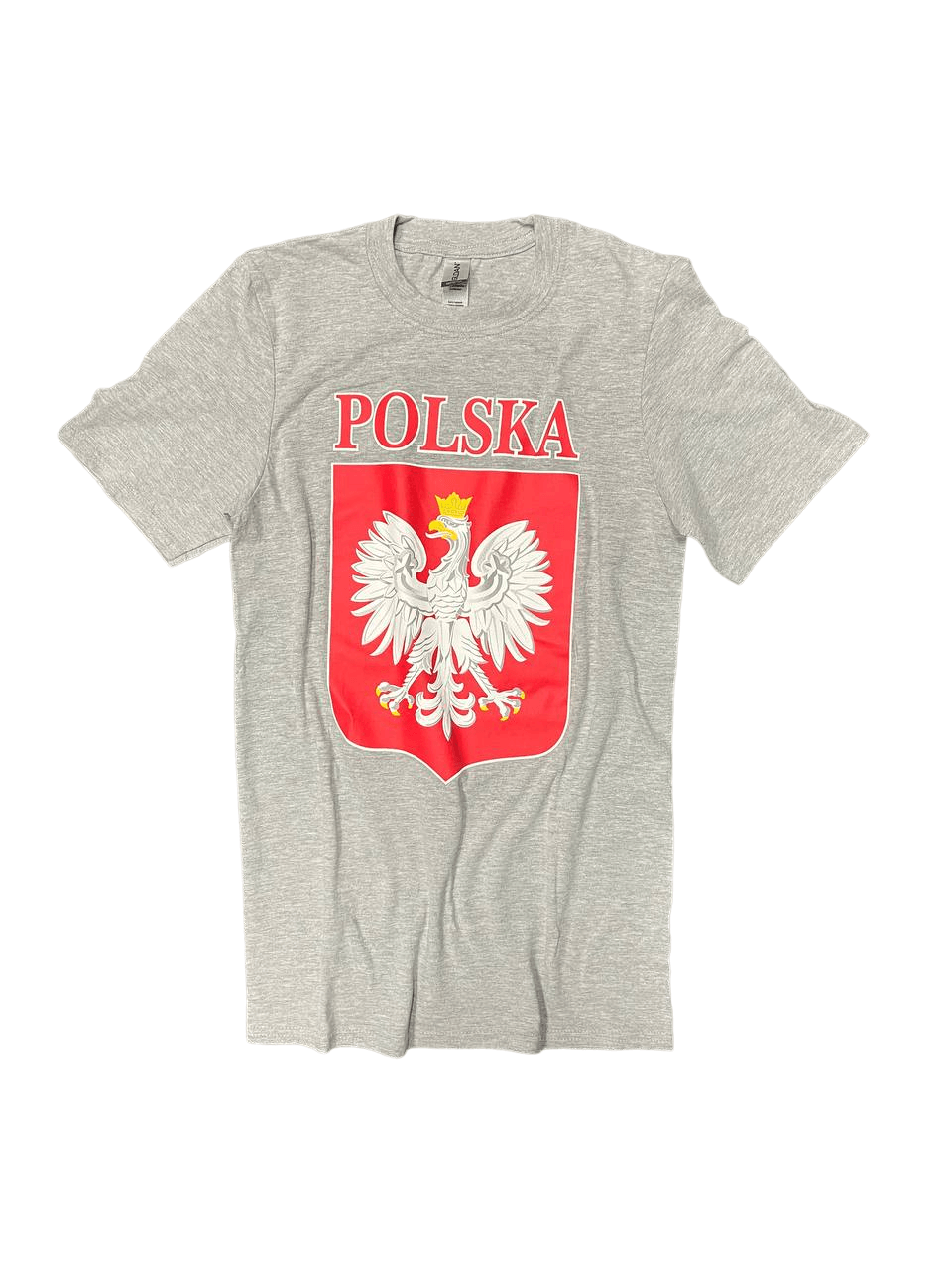 Bulk of Polish Men's Polska Printed Eagle Crest T-Shirt - Gray 12 Pack