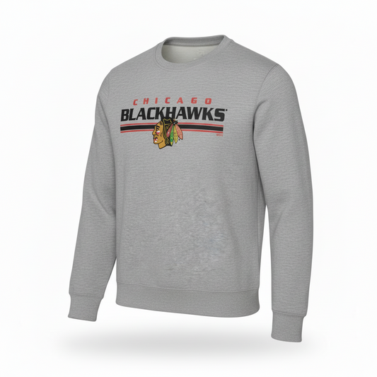 Chicago Blackhawks NHL Team Classic Crew-neck Sweater - Gray