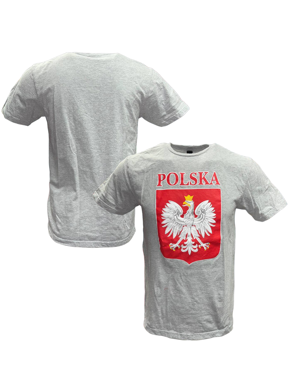 Polska Printed Eagle Crest T-Shirt - Gray