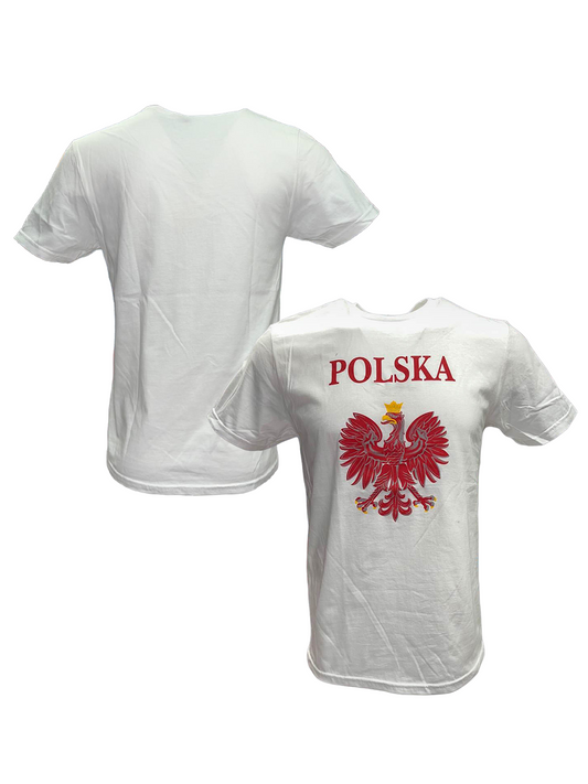 Bulk of White T-Shirt Polska Eagle Polish Emblem Distressed Eagle 12 Pack