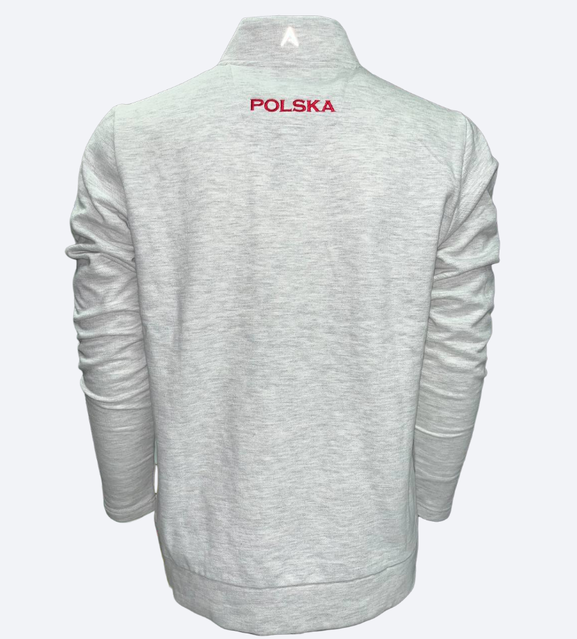 Polska Antigua Gambit 1/4 Zip Jacket - Smoke White